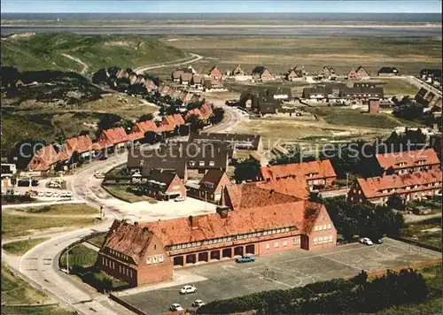 List Sylt Schule mit Moewenbergstrasse Fliegeraufnahme Kat. List