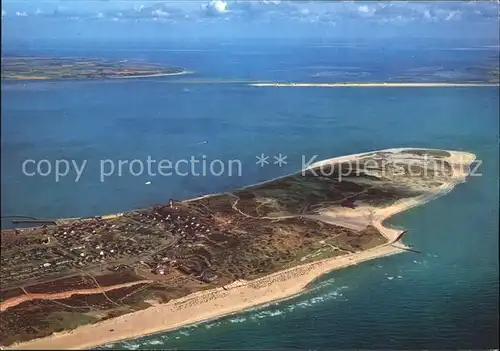 Insel Sylt Suedspitze mit Foehr und Amrum Fliegeraufnahme Kat. Westerland
