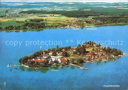 Frauenchiemsee Kloster Frauenwoerth Fliegeraufnahme Kat. Chiemsee