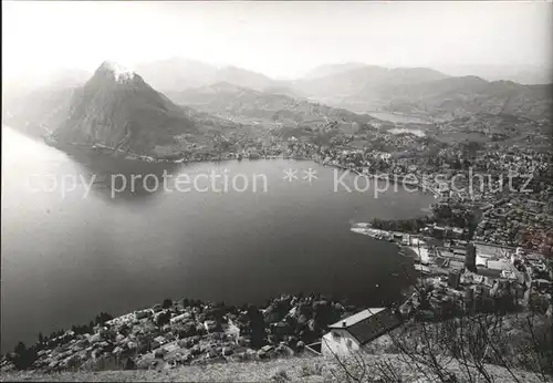 Lugano TI Blick vom Monte Bre Kat. Lugano