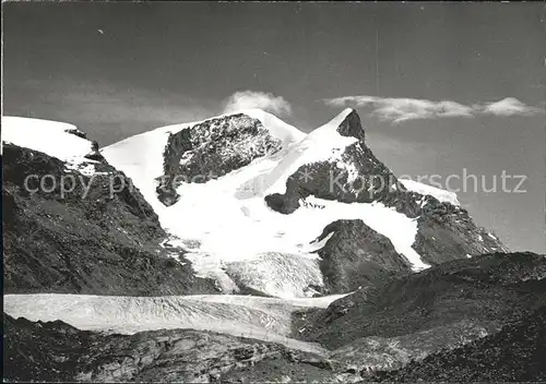 Adlerhorn Strahlhorn Findelngletscher von Gruensee aus Kat. Adlerhorn