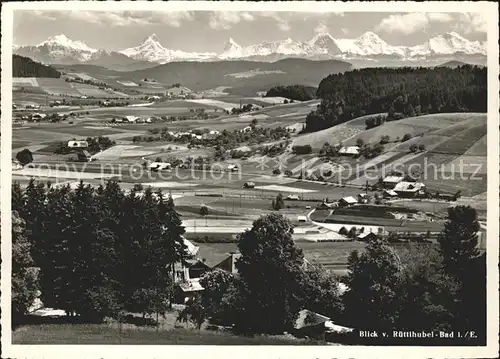 Walkringen Blick von Ruettihubelbad Kat. Walkringen