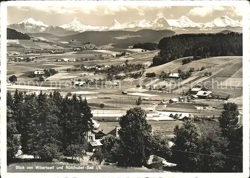 Walkringen Blick von Wikartswil Ruettihubelbad Kat. Walkringen