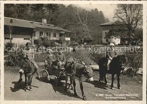 Bern BE Tierpark Daehlhoelzli Kinderspielplatz Esel Pony  Kat. Bern