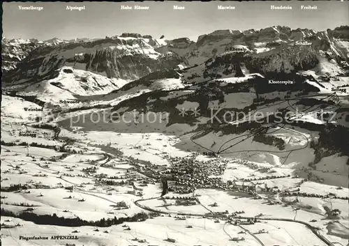 Appenzell IR Hundstein Freiheit Hohe Haeuser Vogelschau Kat. Appenzell