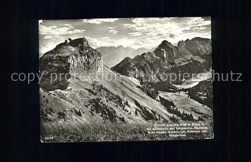 Hoher Kasten Alvierkette Hohe Haeuser  Kat. Appenzeller Alpen