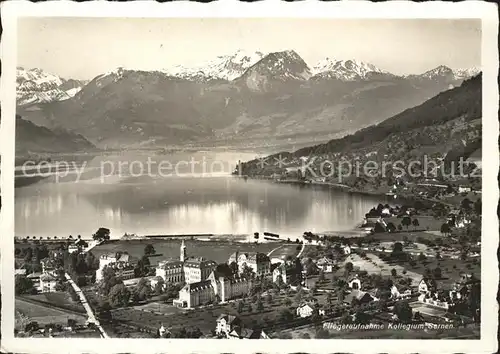 Sarnen Fliegeraufnahme Kollegium See Kat. Sarnen