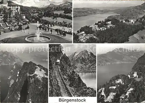 Buergenstock Fliegeraufnahme Bergbahn Springrbunnen Kat. Buergenstock