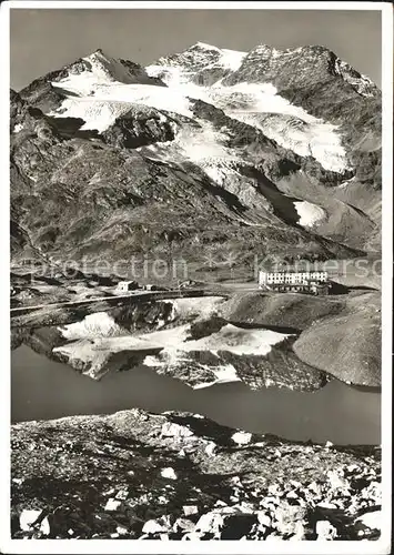 Bernina Hospiz mit Lago della Crocetta und Piz Cambrena Kat. Bernina