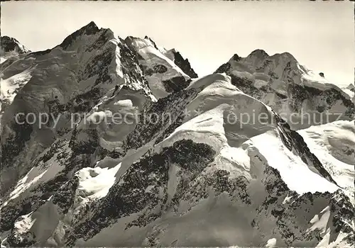 Pontresina Piz Bernina Morteratsch und Roseg Fliegeraufnahme Kat. Pontresina