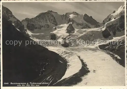 Bernina Berninagruppe und Tschiervagletscher Kat. Bernina