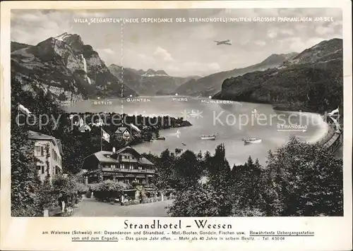 Weesen SG Strandhotel am Walensee Kat. Weesen