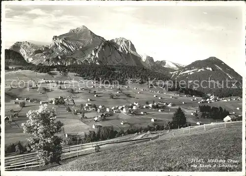 Wildhaus SG mit Saentis und Schafberg