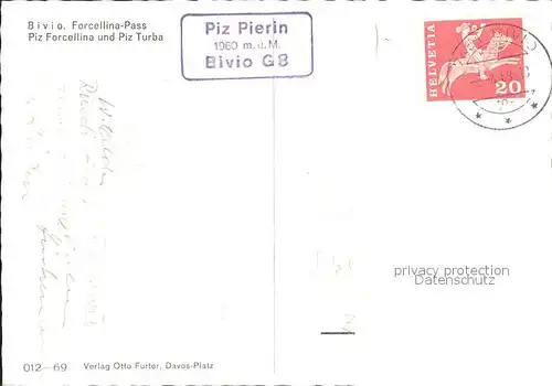 Bivio Forcellina Pass mit Piz Turba Kat. Bivio