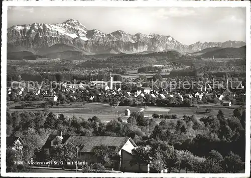 Niederuzwil mit Saentis Kat. Niederuzwil