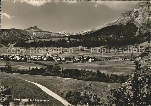 Flims Dorf mit Segnespass Kat. Flims Dorf