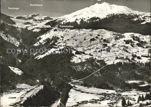 Fideris mit Parsennabfahrt Mattlishorn Heuberge Kat. Fideris