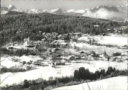 Flims Waldhaus mit Buendner Oberlaenderbergen Kat. Flims Waldhaus