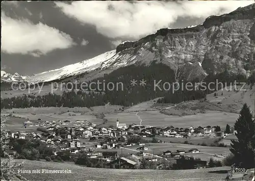 Flims Dorf mit Flimserstein Kat. Flims Dorf