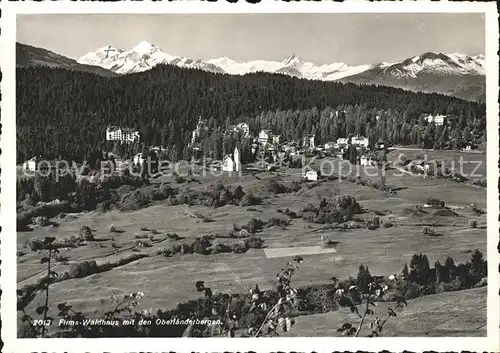 Flims Waldhaus mit Oberlaenderbergen Kat. Flims Waldhaus