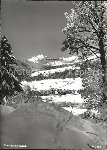 Flims Dorf mit Piz Grisch Kat. Flims Dorf