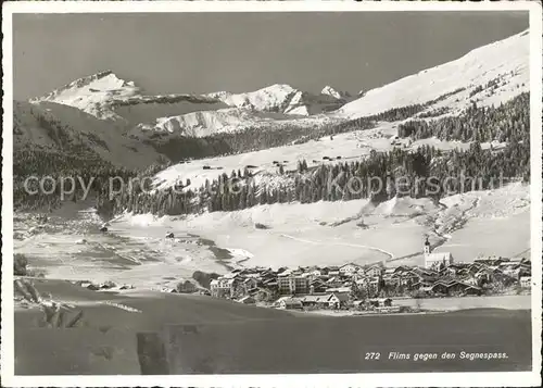 Flims Dorf mit Segnespass Kat. Flims Dorf