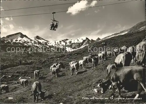 Flims Dorf Naraus Sessellift Kuehe Piz Grisch Laaxerstoeckli Kat. Flims Dorf