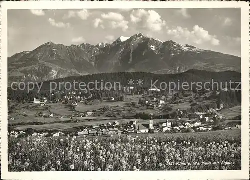 Flims Dorf und Waldhaus mit Signina Kat. Flims Dorf