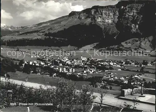 Flims Dorf mit Flimserstein Kat. Flims Dorf