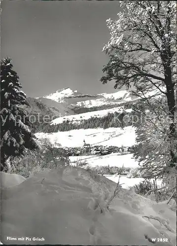 Flims Dorf mit Piz Grisch Kat. Flims Dorf