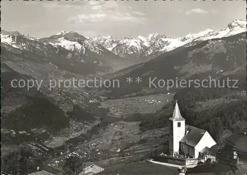 Furna Kirche Praetigau und Silvrettagruppe Kat. Furna