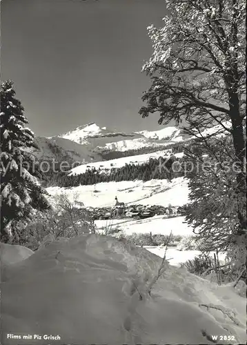 Flims Dorf mit Piz Grisch Kat. Flims Dorf