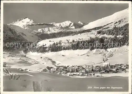 Flims Dorf mit Segnespass Kat. Flims Dorf