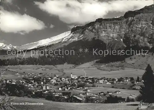 Flims Dorf mit Flimserstein Kat. Flims Dorf