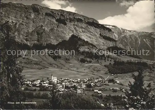 Flims Dorf mit Flimserstein Kat. Flims Dorf