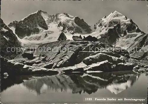 Fuorcla Surlej Bergsee mit Berninagruppe Kat. Surlej Fuorcla