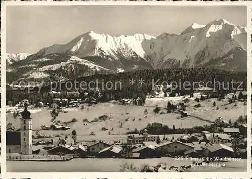 Flims Dorf Mit Waldhaeusern und Signina Kat. Flims Dorf