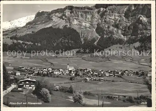 Flims Dorf mit Flimserstein Kat. Flims Dorf