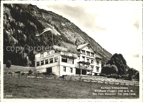 Wildhaus SG Kurhaus Schoenenboden Decurtins