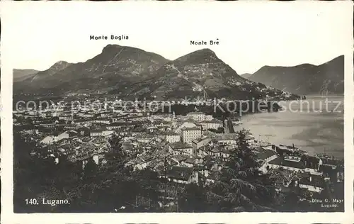 Lugano TI mit Monte Boglia und Monte Bre Kat. Lugano