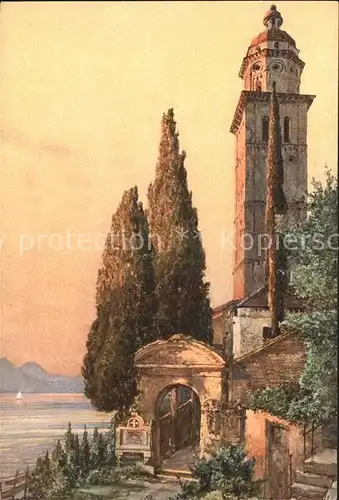 Morcote TI Ortsmotiv Kuenstlerkarte / Morcote /Bz. Lugano