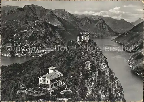 Lugano TI Monte San Salvatore Hotel Vetta e Chiesa Kat. Lugano