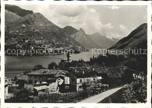 Lugano TI Vista verso il Bre e Porlezza Kat. Lugano