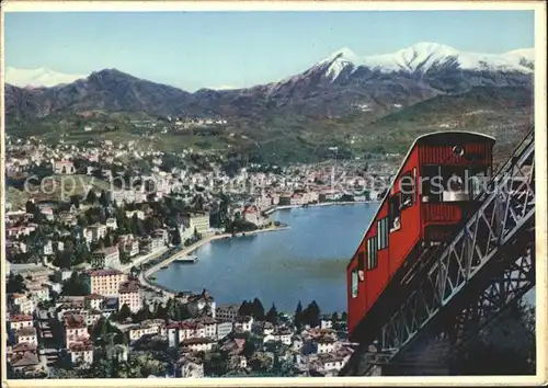 Lugano TI Funicolare Monte San Salvatore Panorama Kat. Lugano