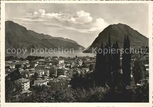 Lugano TI Panorama e Monte San Salvatore Kat. Lugano