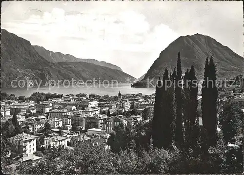 Lugano TI Panorama e Monte San Salvatore Kat. Lugano