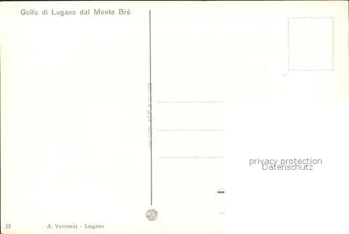 Lugano TI Golfo di Lugano dal Monte Bre Kat. Lugano