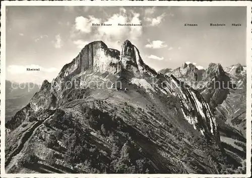 Staubern mit Hohe Haeuser Altmann Hundstein Saentis Kat. Hoher Kasten