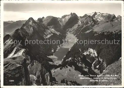 Hoher Kasten mit Saemtisersee Staubern Kreuzberge Kat. Appenzeller Alpen