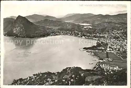 Lugano TI Golfo di Lugano dal Monte Bre Kat. Lugano